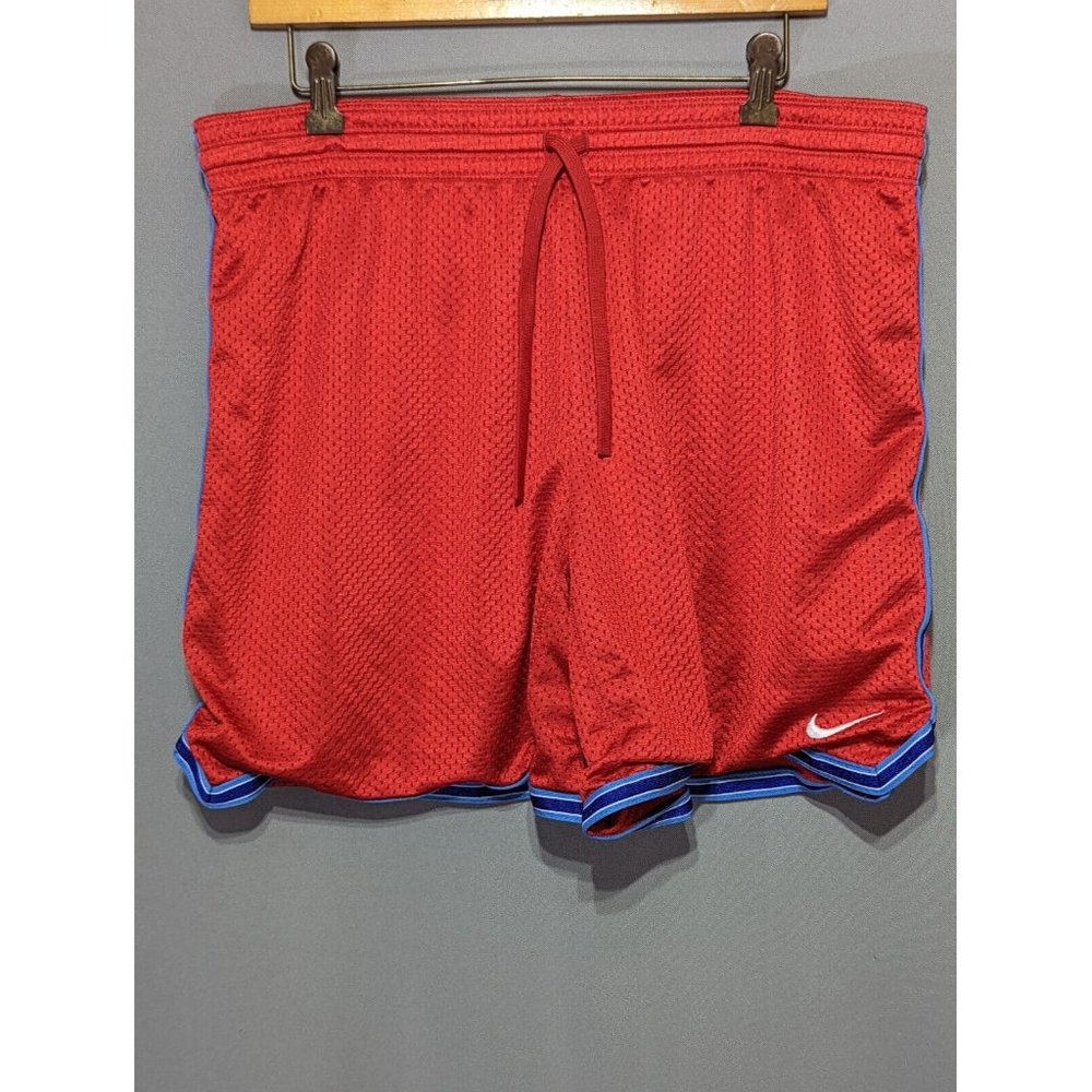 Nike Mesh Athletic Training Basketball Shortish Shorts Red Blue Trim Size Large